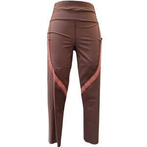 Lululemon Speed Limit Crop Athletic Leggings Women's Size 10 Brown Stripe 23"